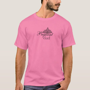 ピンク及びティアラのページェントのパパ Tシャツ