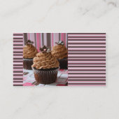 ピンク及びブラウンのカップケーキ 名刺 (裏面)