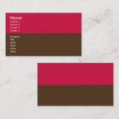 ピンク及びブラウンのストライプのな名刺 名刺 (正面/裏面)