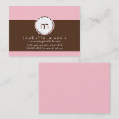 ピンク及びブラウンの水玉模様のお母さんカード コーリングカード (正面/裏面)