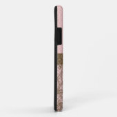 ピンク及びブラウンの水玉模様のモノグラムの場合 Case-Mate iPhoneケース (裏面/右)