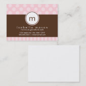 ピンク及びブラウンの点及びストライプなお母さんカード コーリングカード (正面/裏面)