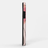 ピンク及びブラウンの落書きの花のデザイン Case-Mate iPhoneケース (裏面/右)