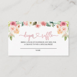 ピンク及びモモの花のおむつのラッフルのエンクロージャカード エンクロージャーカード