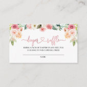 ピンク及びモモの花のおむつのラッフルのエンクロージャカード エンクロージャーカード (正面)