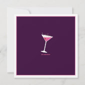 ピンク及びライムのマルティーニのバチェロレッテの招待状 招待状 (裏面)