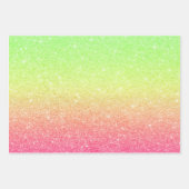 ピンク及びライムグリッター包装紙シート ラッピングペーパーシート (正面3)