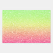 ピンク及びライムグリッター包装紙シート ラッピングペーパーシート (正面2)