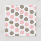ピンク及び暗灰色の水玉模様の正方形の演劇の日付カード コーリングカード (裏面)