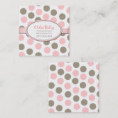 ピンク及び暗灰色の水玉模様の正方形の演劇の日付カード コーリングカード (正面/裏面)