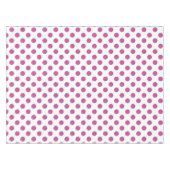 ピンク及び水の緑の円の点のテーブルクロス テーブルクロス (正面(横))
