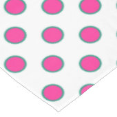 ピンク及び水の緑の円の点のテーブルクロス テーブルクロス (アングル)