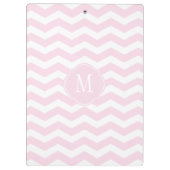 ピンク及び白いシェブロンのモノグラムのクリップボード クリップボード (裏面)