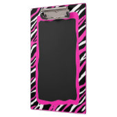 ピンク及び白いシマウマのプリントのクリップボード クリップボード (左)