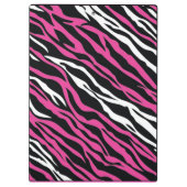 ピンク及び白いシマウマのプリントのクリップボード クリップボード (裏面)