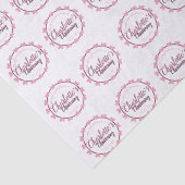 ピンク及び白いハートの花弁の名前入りな《キリスト教》洗礼式や命名式 薄葉紙 (詳細)