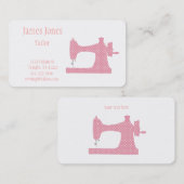 ピンク及び白いミシンのテーラー名刺 名刺 (正面/裏面)