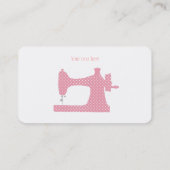 ピンク及び白いミシンのテーラー名刺 名刺 (裏面)