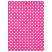 ピンク及び白い水玉模様 クリップボード (裏面)