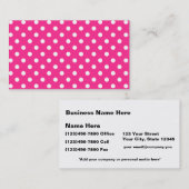 ピンク及び白い水玉模様 名刺 (正面/裏面)