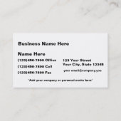 ピンク及び白い水玉模様 名刺 (裏面)