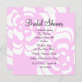ピンク及び白い花のブライダルシャワーの招待状 招待状 (正面/裏面)