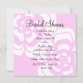 ピンク及び白い花のブライダルシャワーの招待状 招待状 (正面)