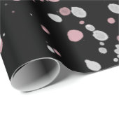 ピンク及び白のペンキの（ばちゃばちゃ）跳ねる ラッピングペーパー (ロールコーナー)