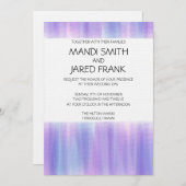 ピンク及び紫の水彩結婚式招待状 招待状 (正面/裏面)