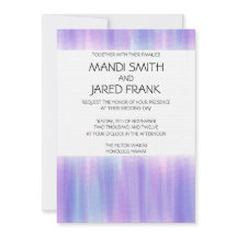 ピンク及び紫の水彩結婚式招待状