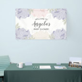 ピンク及び紫色のシャクヤクのベビーシャワーのパーティー 横断幕 (トレードショー)
