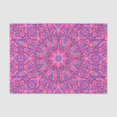 ピンク及び紫色のヴィンテージのフラクタルの万華鏡のように千変万化するパターン 薄葉紙 (正面)
