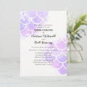 ピンク及び紫色の人魚の刺激を受けたな結婚式招待状 招待状 (スタンド正面)