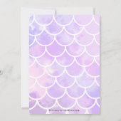 ピンク及び紫色の人魚の刺激を受けたな結婚式招待状 招待状 (裏面)