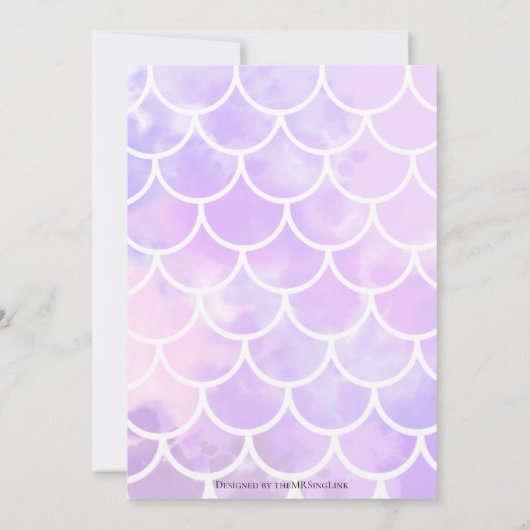 ピンク及び紫色の人魚の刺激を受けたな結婚式招待状 招待状 (裏面)