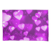 ピンク及び紫色の妖精の国の輝きのハートのエアブラシの芸術 枕カバー (正面)