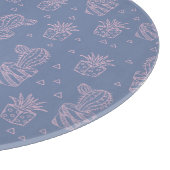 ピンク及び紫色の漫画のサボテンパターン カッティングボード (角)