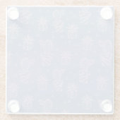 ピンク及び紫色の漫画のサボテンパターン ガラスコースター (裏面)