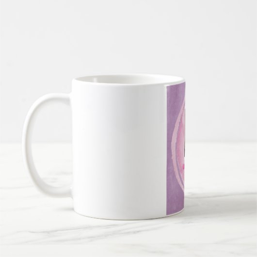 ピンク及び紫色の無条件愛犬の写真のマグ コーヒーマグカップ (左)