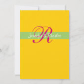 ピンク及び緑のガーベラのデイジーの結婚式招待状 招待状 (裏面)