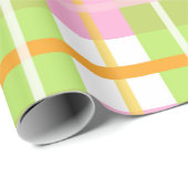 ピンク及び緑の格子縞の包装紙 ラッピングペーパー (ロールコーナー)