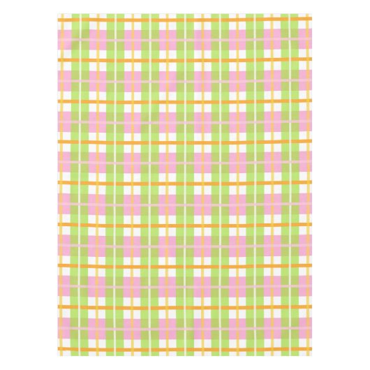 ピンク及び緑の格子縞の綿のテーブルクロス52" x70 " テーブルクロス (正面)