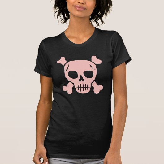 ピンク及び茶色のスカルのTシャツ Tシャツ (正面)