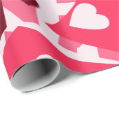 ピンク及び赤いハートのバレンタインデー ラッピングペーパー (ロールコーナー)