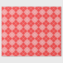 ピンク及び赤い格子縞の包装紙 ラッピングペーパー