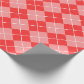 ピンク及び赤い格子縞の包装紙 ラッピングペーパー (角)