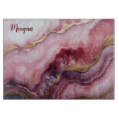 ピンク及び赤面の大理石のテクスチャ切断ボード カッティングボード (正面)