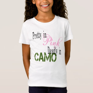 ピンク及び迷彩柄 Tシャツ