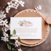 ピンク及び金ゴールドのカボチャフローラ本ベビー エンクロージャーカード