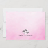 ピンク及び金ゴールドのグリッターのローラースケートの女の子の誕生日 招待状 (裏面)